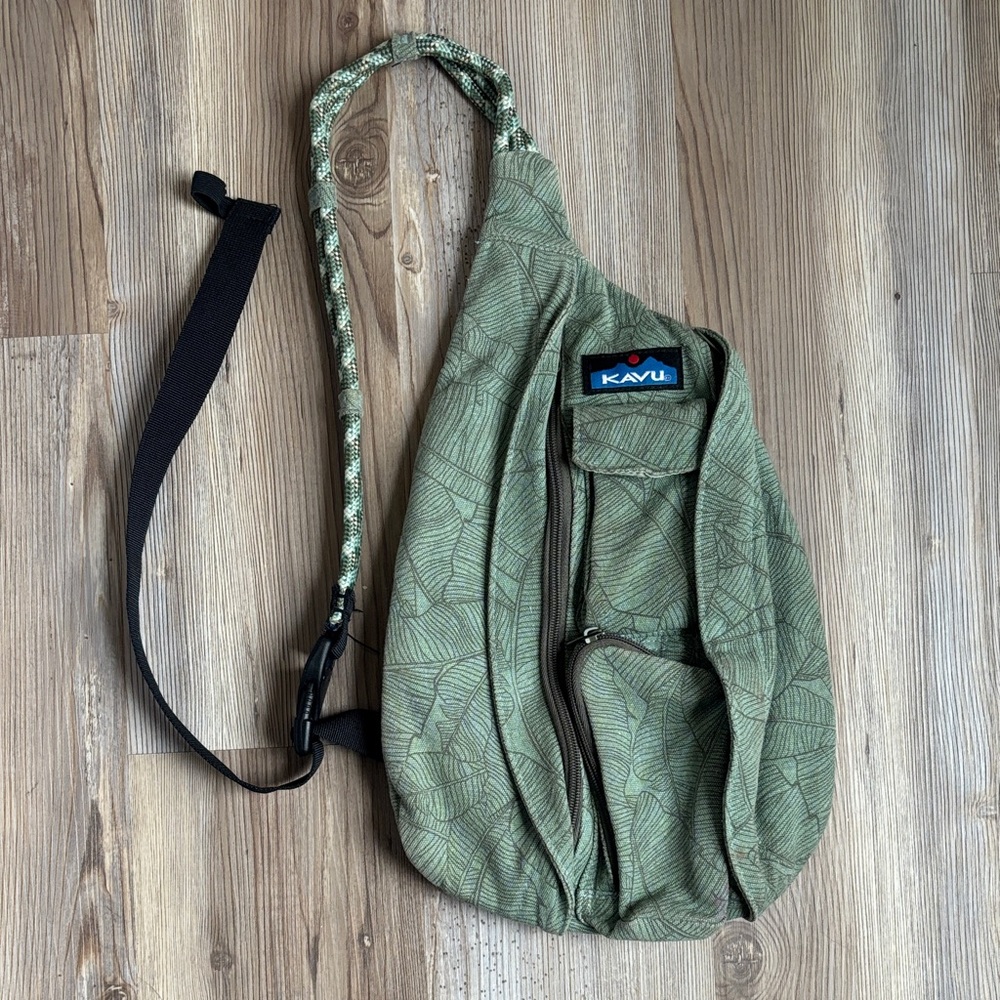 KAVU Olive Leaf Pattern Sling Bag